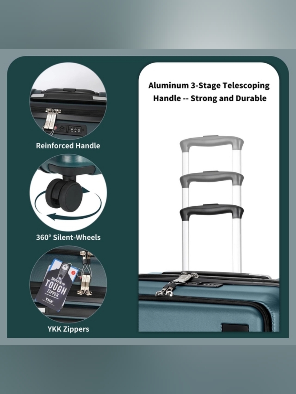 Wirehot 3 Piece Luggage Set with TSA Lock - Picture 11 of 13